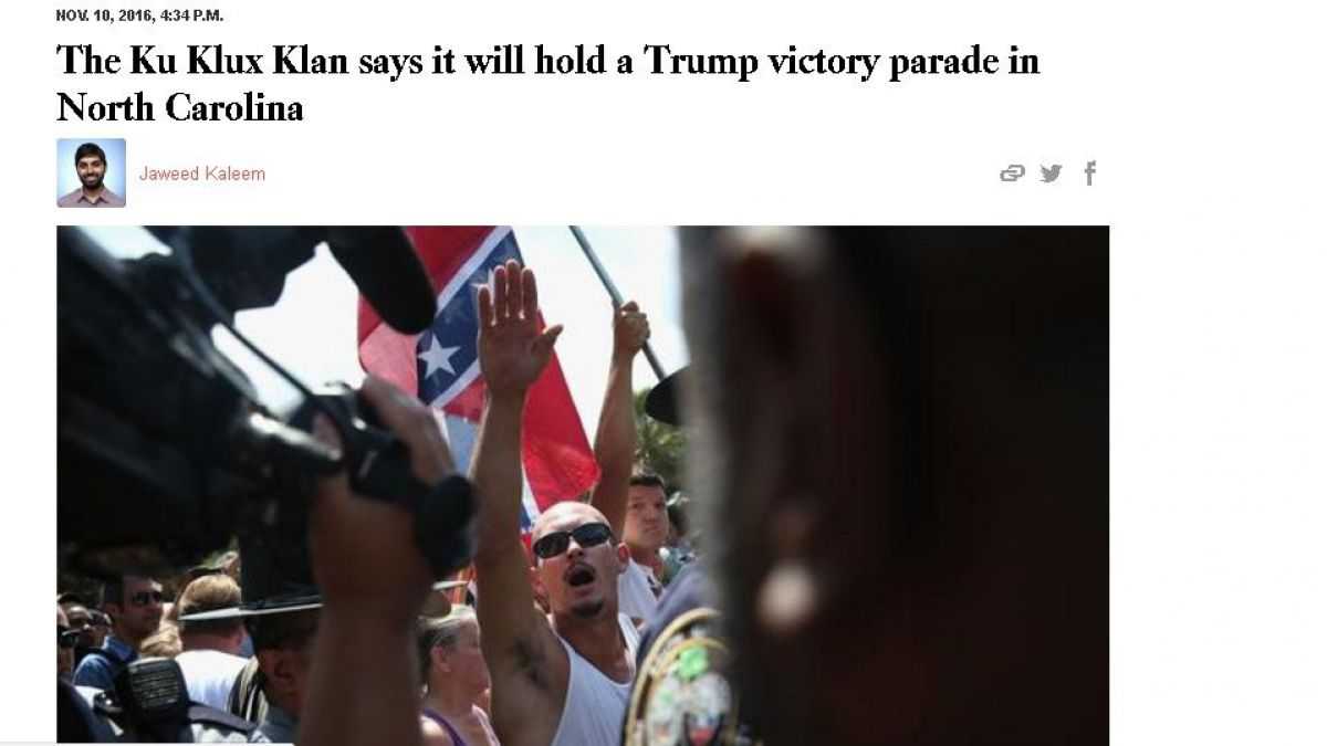 altText(El Ku Klux Klan anunció un desfile para celebrar el triunfo de Trump)}