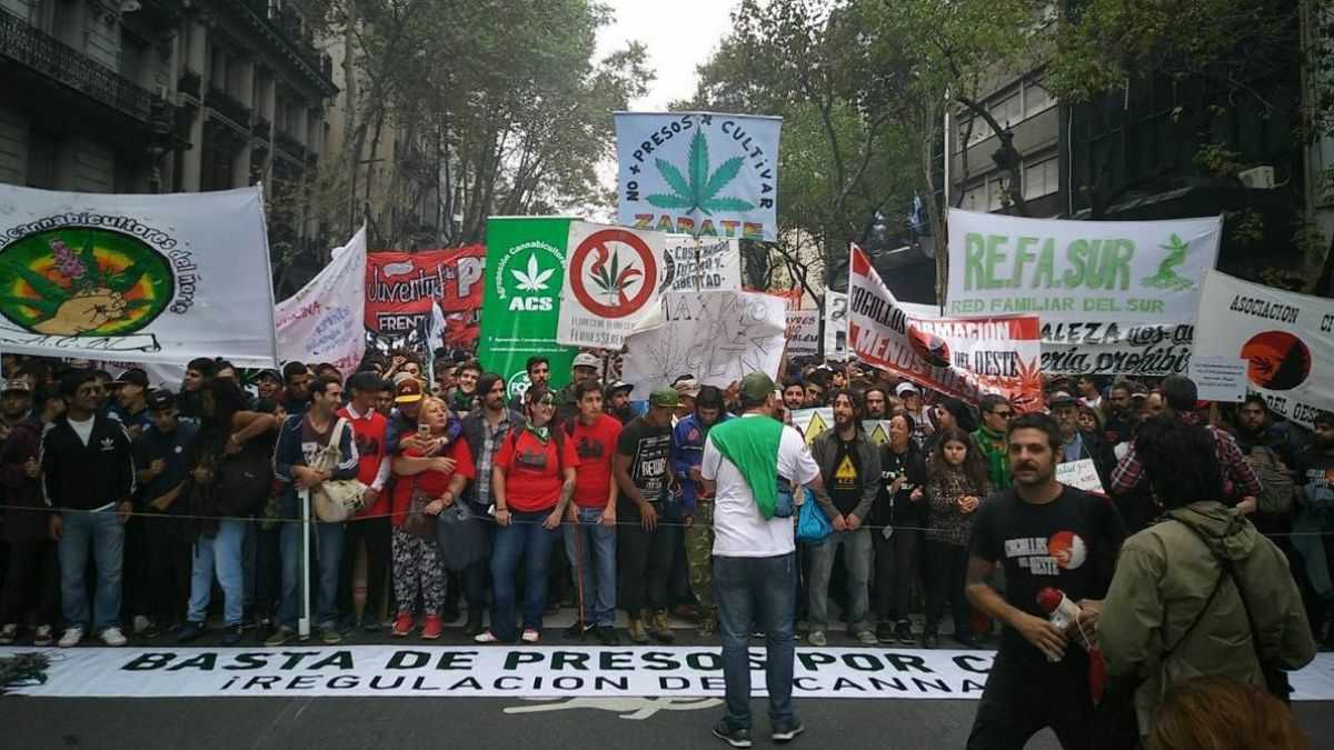 altText(Cannabis: miles de personas marcharon hacia el Congreso para pedir la despenalización)}