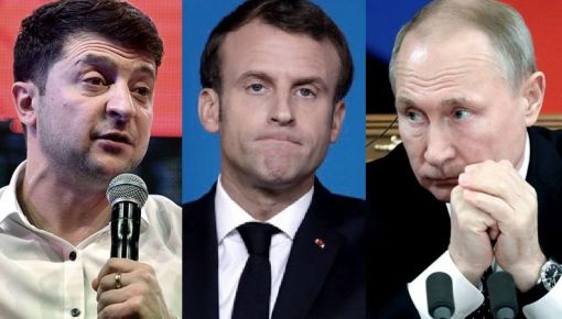 altText(Rusia y Ucrania se sientan a dialogar en París con Macron como mediador)}