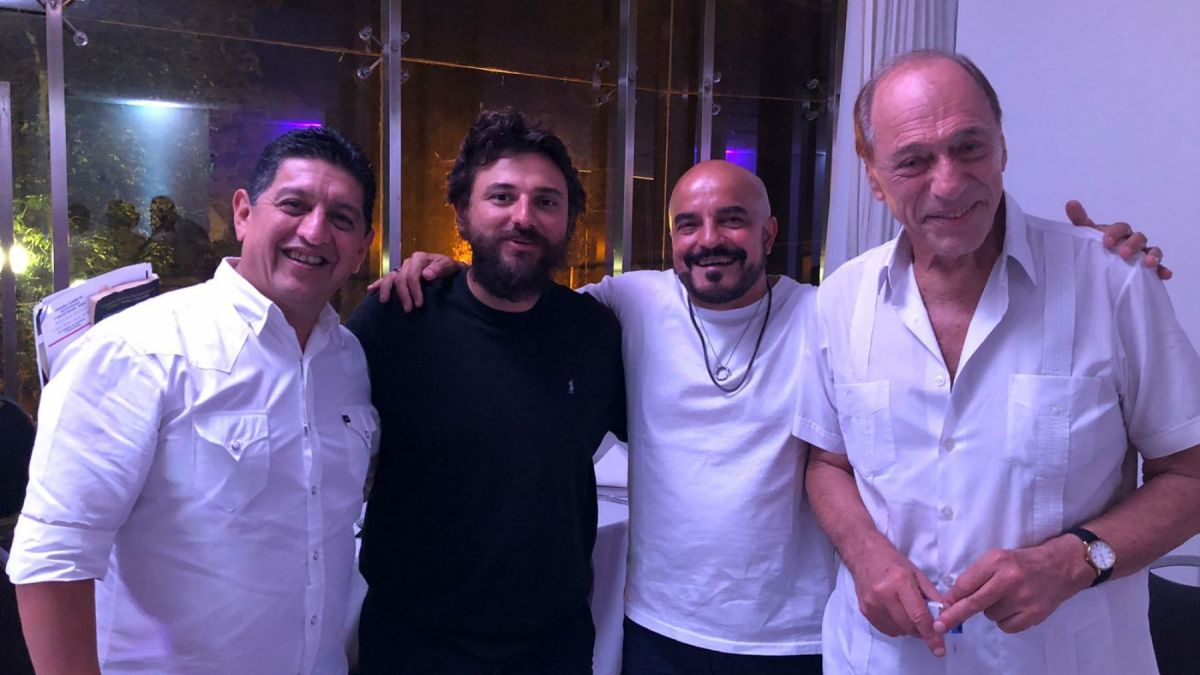 De izquierda a derecha: Gustavo Moreno, Juan Grabois, Andr�s Gallardo y Eugenio Zaffaroni
