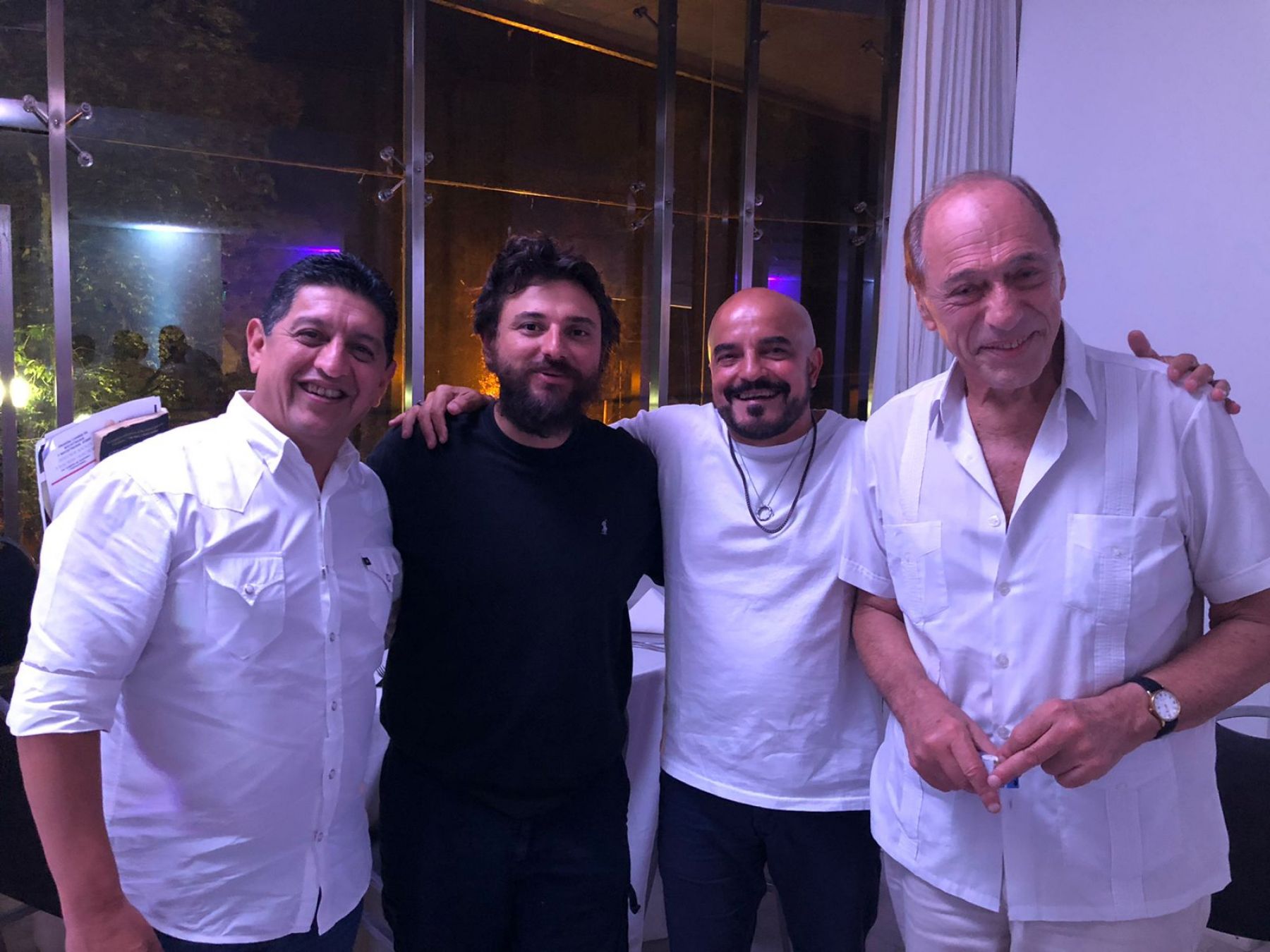 De izquierda a derecha: Gustavo Moreno, Juan Grabois, Andrés Gallardo y Eugenio Zaffaroni