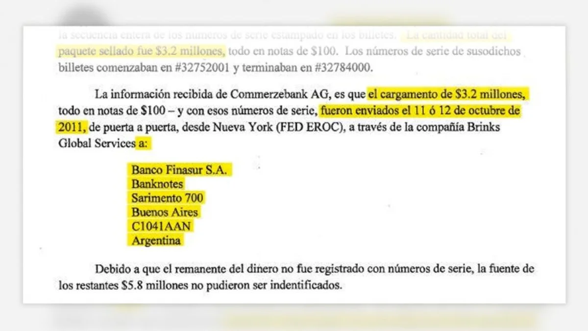 Documentación del FBI publicada por Cristina Kirchner.