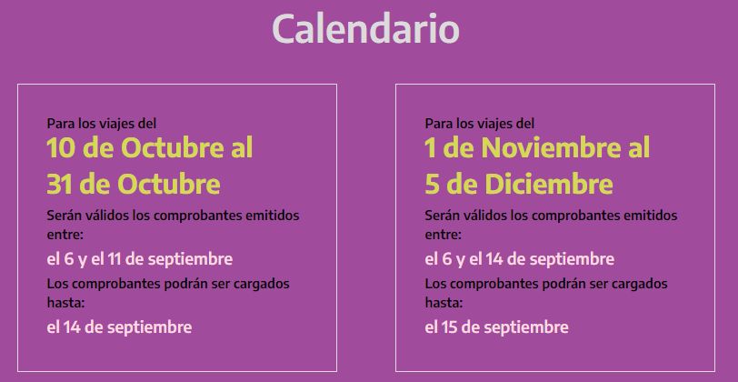 Calendario de la tercera edición del programa.