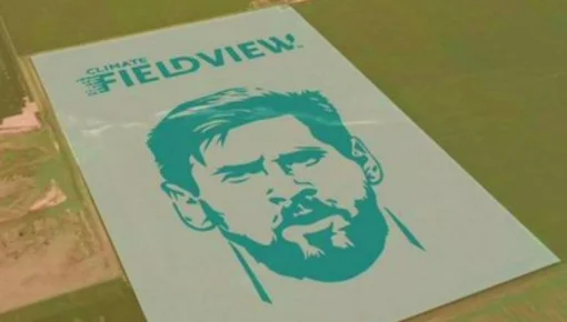 Muy manija: el rostro de Messi se ve desde el aire en los campos sembrados