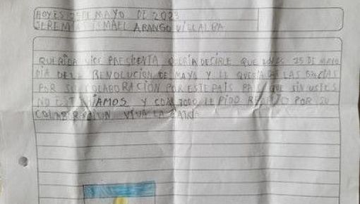 La carta de un niño a Cristina y un único deseo: que le llegue y la lea