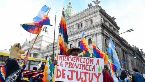 El Tercer Malón de la Paz se moviliza y realiza un acto en el Congreso
