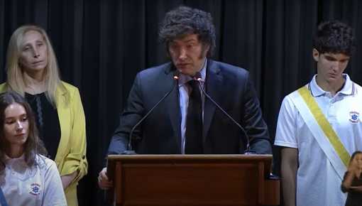 Milei habló en un colegio contra el aborto y 