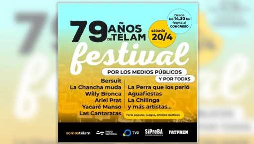 Festival por los medios públicos y los 79 años de Télam