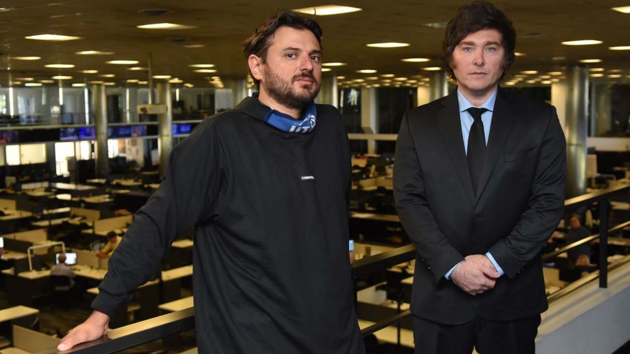 Milei y Grabois cuando debatieron en la redacción de Perfil (gentileza: Perfil)