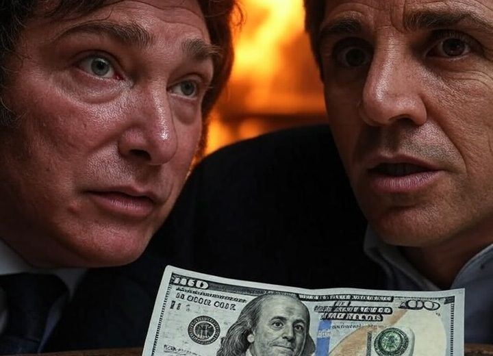 Milei, Caputo, el dólar (imagen ilustrativa creada con IA)